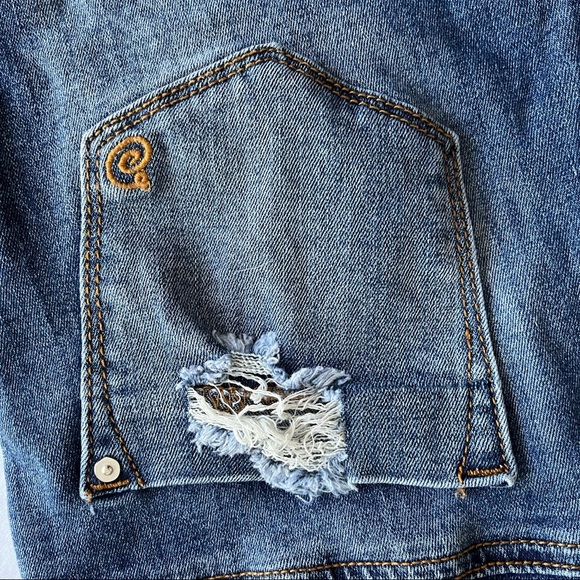 Indigo Rein Distressed Skinny Jeans. Juniors Size 0/23 Mid-Rise Full-Length. - Picture 5 of 12